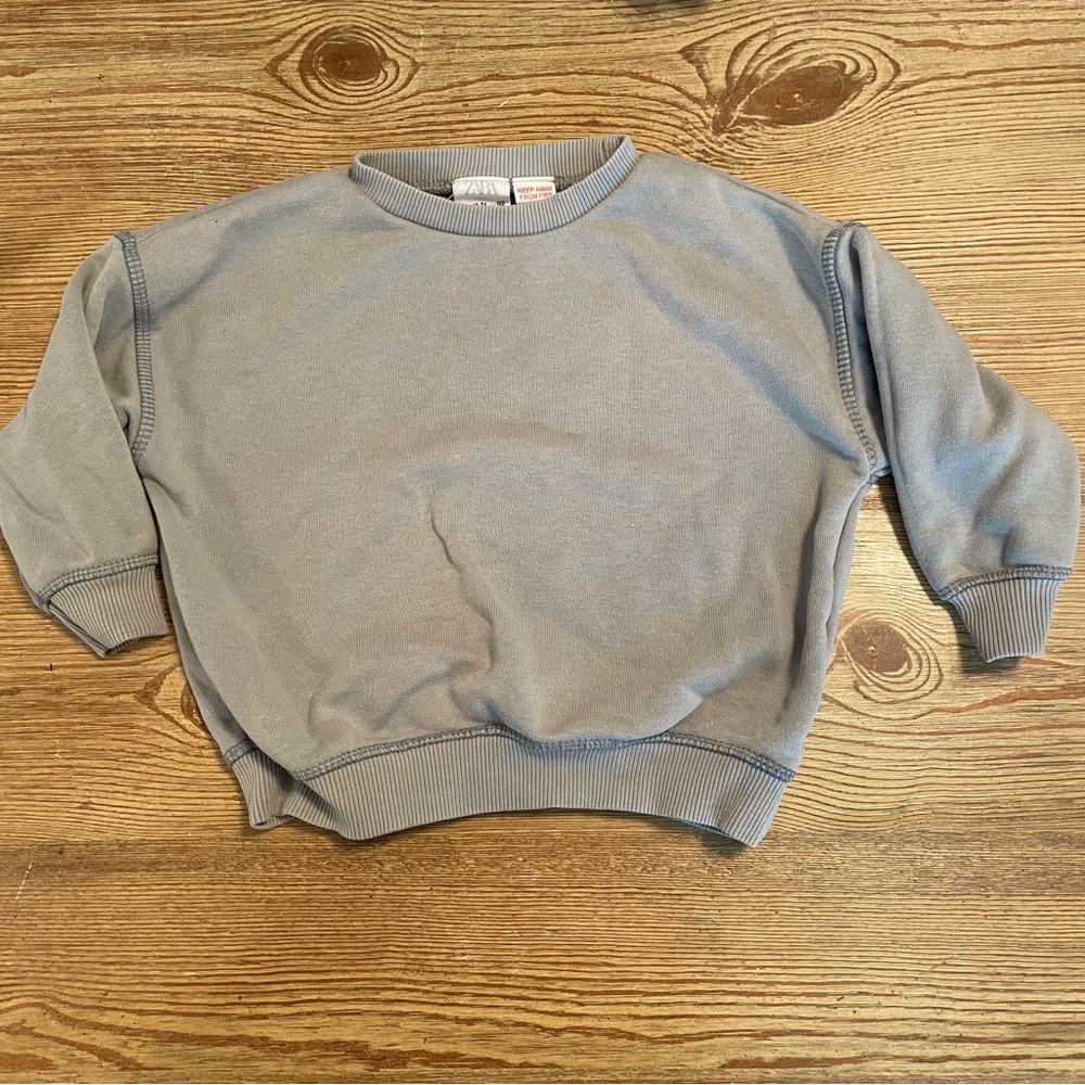 Zara Sea Foam Boxy Sweatshirt